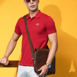 Cloak & Decker by Monte Carlo Maroon Regular Fit Polo T-Shirt image 5