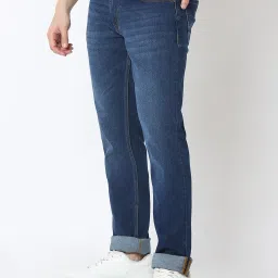 Spykar Blue Cotton Regular Fit Jeans image 3