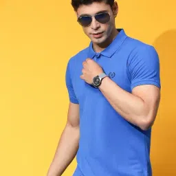 Cloak & Decker by Monte Carlo Royal Blue Regular Fit Polo T-Shirt image 5