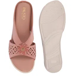 Fausto Women's Elegant Floral Pink Casual Wedges image 3