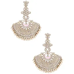 Priyaasi Pink Kundan Floral Earrings image 3
