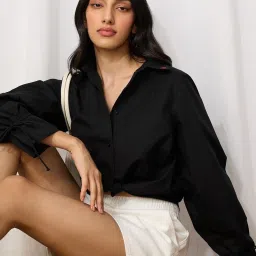 The Souled Store Black Cotton Regular Fit Shirt image 3