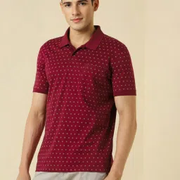 Allen Solly Maroon Regular Fit Print Polo T-Shirt image 3