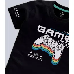 Codez Kids Royal Blue & Black Printed T-Shirt (Pack Of 2) image 3