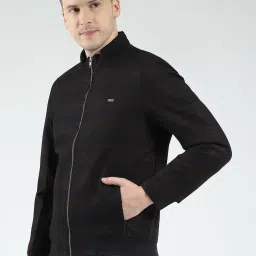 Monte Carlo Navy Blue Regular Fit Checks Jacket image 3