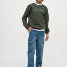 Jack & Jones Junior Boys Medium Blue Denim Cotton Jeans image 5