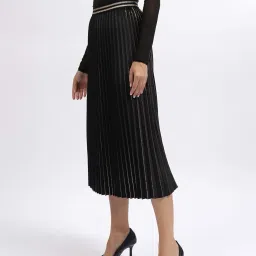 Centrestage Black Pleated A-Line Skirt image 3