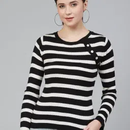 Cayman Black & Off White Striped Pullover-picture-30