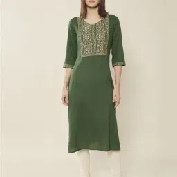 Soch Green Embroidered Straight Kurta-image-48