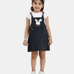 Peppermint Kids Navy & White Striped Dress-image-66