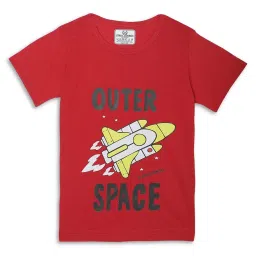 Vimal Jonney Kids Red Printed T-Shirt Set image 3