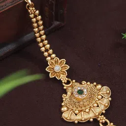 SGA FASHION Gold Plated Maang Tikka Head Jewellery-image-14