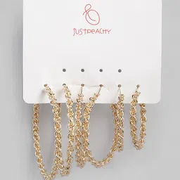 justpeachy Pack of 3 Gold-Plated Earrings-picture-17