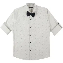 Cavio Kids Grey Cotton Printed Shirt-image-69