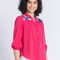 SHAYE Pink Printed Shirt image 3