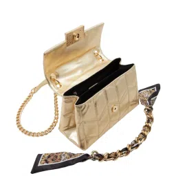 Aldo Golden Synthetic Medium Sling Handbag image 3