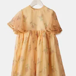 Angel & Rocket Kids Yellow Floral Print Dress-picture-28