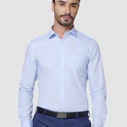 Park Avenue Light Blue Slim Fit Shirt-image-60