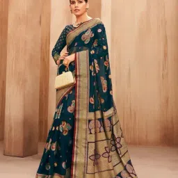 Elora Dark Blue Paisley Saree-picture-12