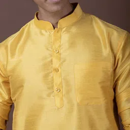 PulseIQ Men Dupion Silk Straight Kurtas image 3