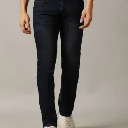 JadeBlue Midnight Blue Cotton Slim Fit Faded Jeans-image-90