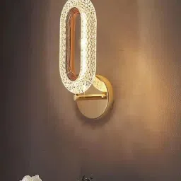 MFD HOME Furnishing Gold Acrylic Elegant Crystal Oval Shape LED Wall Sconce Light with Clear Shade-image-11