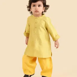Fabindia Green Viscose Blend Kurta & Pyjama Set-image-2