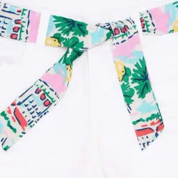 Pantaloons Junior Kids Bright White Cotton Regular Fit Short image 2