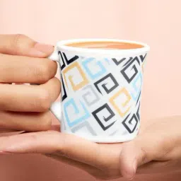 Larah by Borosil White Ceramic Tea & Coffee Mug - Set fo 6 100ml image 2