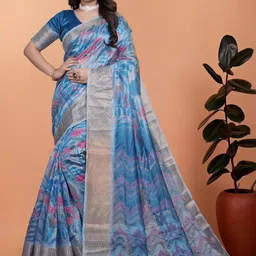 AAVEE Floral Silk Blend Saree-picture-25