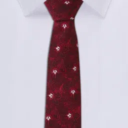 Allen Solly Maroon Embroidered Tie image 2