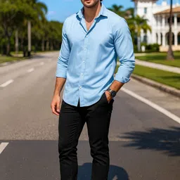 HERE&NOW Men Poly Linen Casual Shirt-picture-26