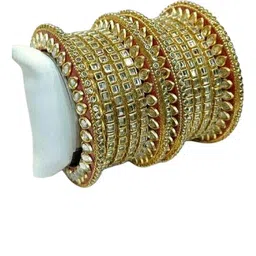 Fashionzara Set Of 12 Gold-Plated Stone-Studded Bangles-picture-32
