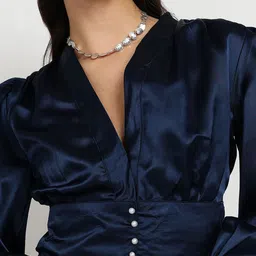 Asami Puff Sleeve Satin Top image 3