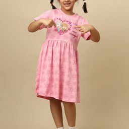 Kids Ville Girls Frozen Graphic Printed Pure Cotton Dress-picture-37