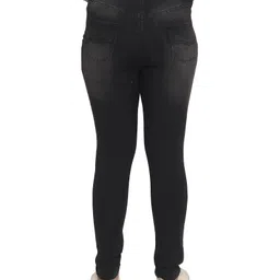 Mama & Bebe Denim Knit Mild Washed Maternity Jeans - Black image 3