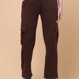 Charitra Women Relaxed High-Rise Easy Wash Cargos Trousers-image-6