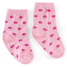 cute walk by babyhug Cutewalk By Babyhug Anti Bacterial Ankle Length Socks Cat Print Pack Of 3 - Pink & Violet image 3