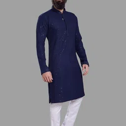 PulseIQ Men Embroidered Chikankari Kurta image 4