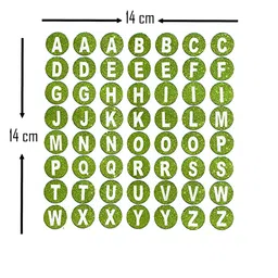 Comet Busters Green & White Printed Self-Adhesive Uppercase Glitter Alphabet Stickers image 2