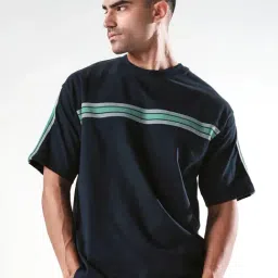 Rare Rabbit Navy Boxy Fit Solid T-Shirt-picture-28