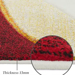 OBSESSIONS Teal & Beige Abstract Machine Made Carpet - Large (290 cm x 200 cm) image 3