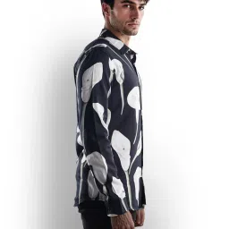 celio Celio* Black Regular Fit Printed Shirt image 3