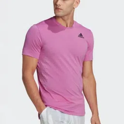 Adidas Purple Slim Fit Printed Sports T-Shirt image 3