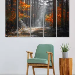 999Store Black Autumn Forest Art 5 Frame MDF Paintings-image-27