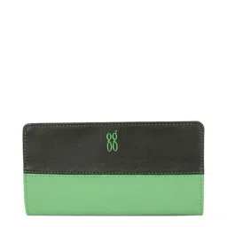 Baggit Lwxe Fleek Green & Black Color Block Bi-Fold Wallet for Women-picture-11