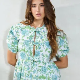 VIRGIO Multi Cotton Floral Short Sleeves Top image 3