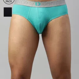Dixcy Scott Maximus Emerald & Navy Regular Fit Briefs - Pack Of 2-image-50