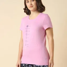 Van Heusen Pink Relaxed Fit Printed Night T-Shirt image 3