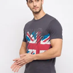 Duke Graphite Grey Slim Fit Printed T-Shirt image 3